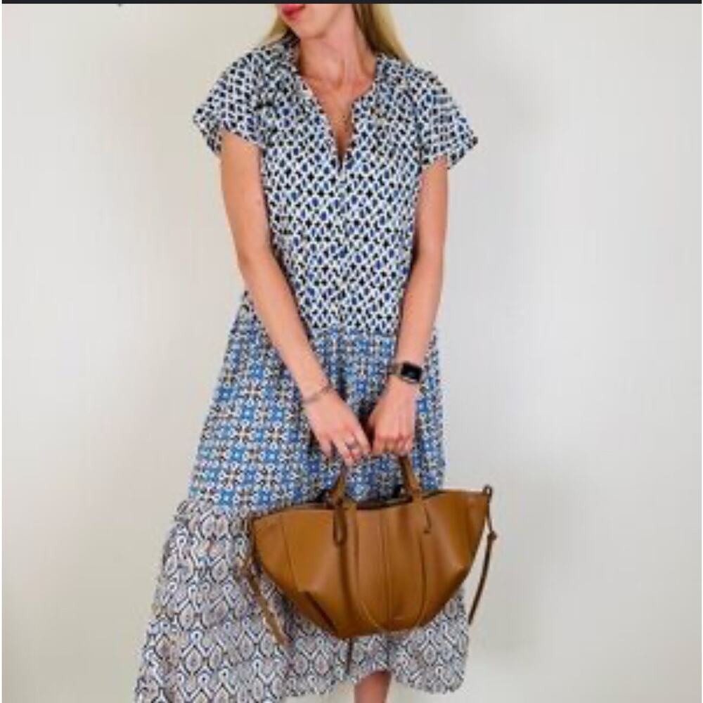 Zara Cotton Printed Tiered Sundress Size Small
